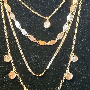 Elegant Gold Layered Necklace Set